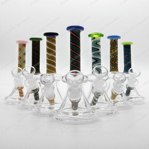 6" Wavy Wig Wag Straight Beaker Bong