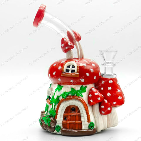 8" Mushroom House Gnome Bong