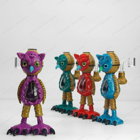10" Colorful Standing Owl Bong