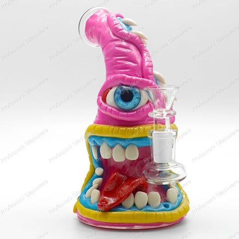 8" Spiked Monster Eye Tongue Bong