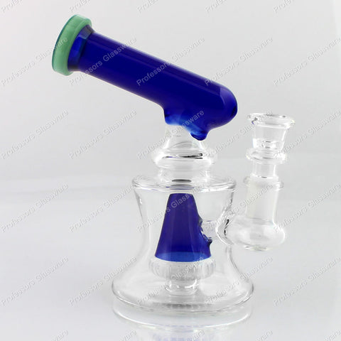 6.5" Slanted Neck Mini Disc Percolator Bong