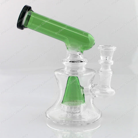 6.5" Slanted Neck Mini Disc Percolator Bong