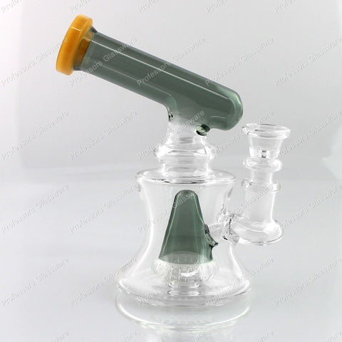 6.5" Slanted Neck Mini Disc Percolator Bong
