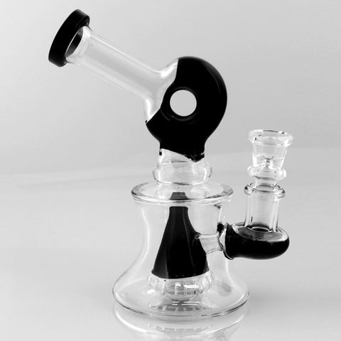 5.5" Donut Disc Percolator Slanted Neck Glass Bong