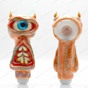 Skin-Tone Monster Glass Pipe Collection – Cyclops & Two-Eyed Monsters (5")