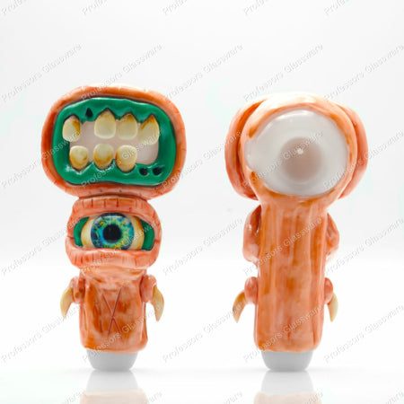 Skin-Tone Monster Glass Pipe Collection – Cyclops & Two-Eyed Monsters (5")