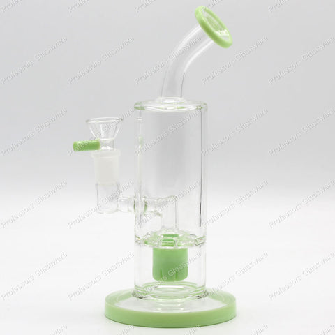 9" Bent Neck Showerhead and Ratchet Percolator Bong