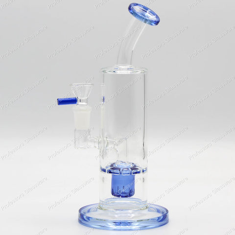 9" Bent Neck Showerhead and Ratchet Percolator Bong