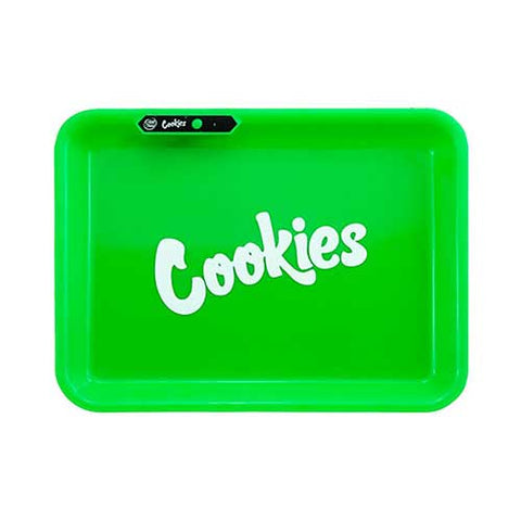 Cookies Brand GlowTray Green LED Light-Up Rolling Tray – Rechargeable & Portable