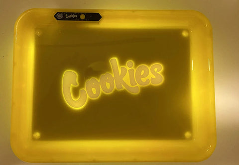 Cookies Brand GlowTray Yellow LED Light-Up Rolling Tray – Rechargeable & Portable