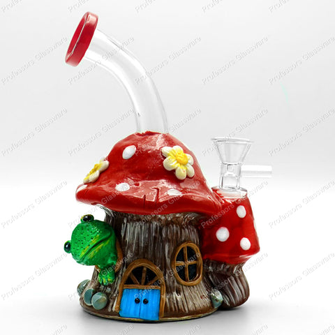 7" Mushroom Cottage House Bong