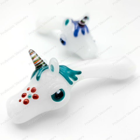 5″ Unicorn Glass Hand Pipe – Whimsical Spoon Design