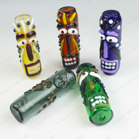 4″ Glass Tiki Hand Pipe