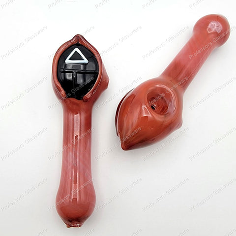 5″ Glass Hand Pipe – Circle/Triangle/Square Guard-Mask Design (Squid Game–Inspired)