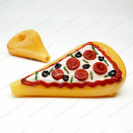 6″ Pizza Glass Hand Pipe – Handmade, Made in USA