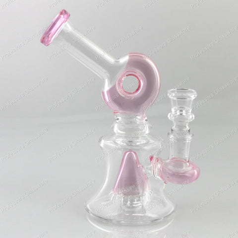 5.5" Donut Disc Percolator Slanted Neck Glass Bong
