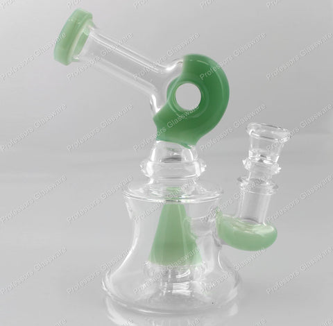 5.5" Donut Disc Percolator Slanted Neck Glass Bong