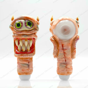 Skin-Tone Monster Glass Pipe Collection – Cyclops & Two-Eyed Monsters (5")
