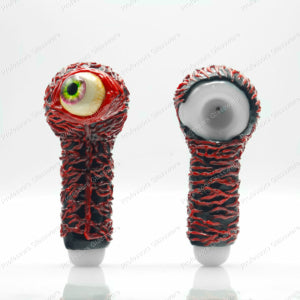 5 Inch Red Eyeball Monster Glass Pipe – Vein Horror Spoon