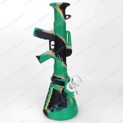Gun-Style Silicone Water Pipe – Tactical Silicone Bong