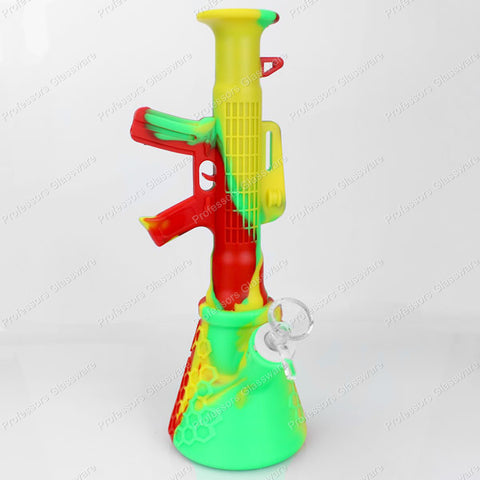 Gun-Style Silicone Water Pipe – Tactical Silicone Bong