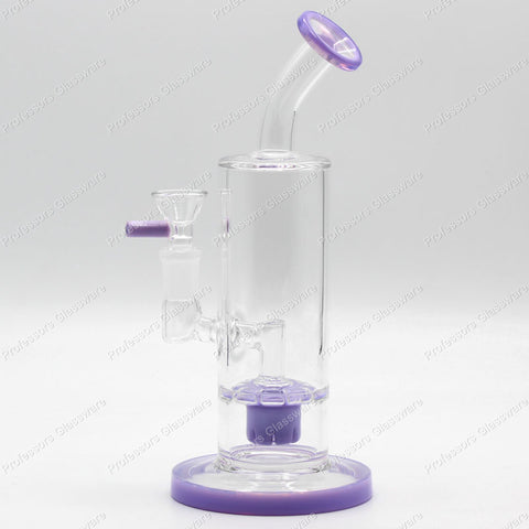 9" Bent Neck Showerhead and Ratcher Percolator Bong