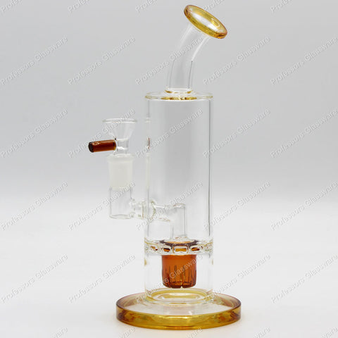 9" Bent Neck Showerhead and Ratcher Percolator Bong